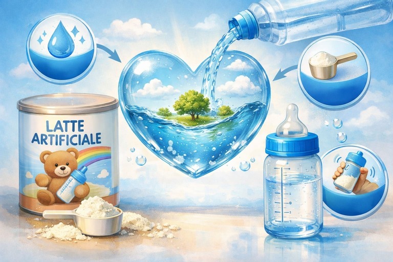 acqua a basso residuo fisso latte artificiale